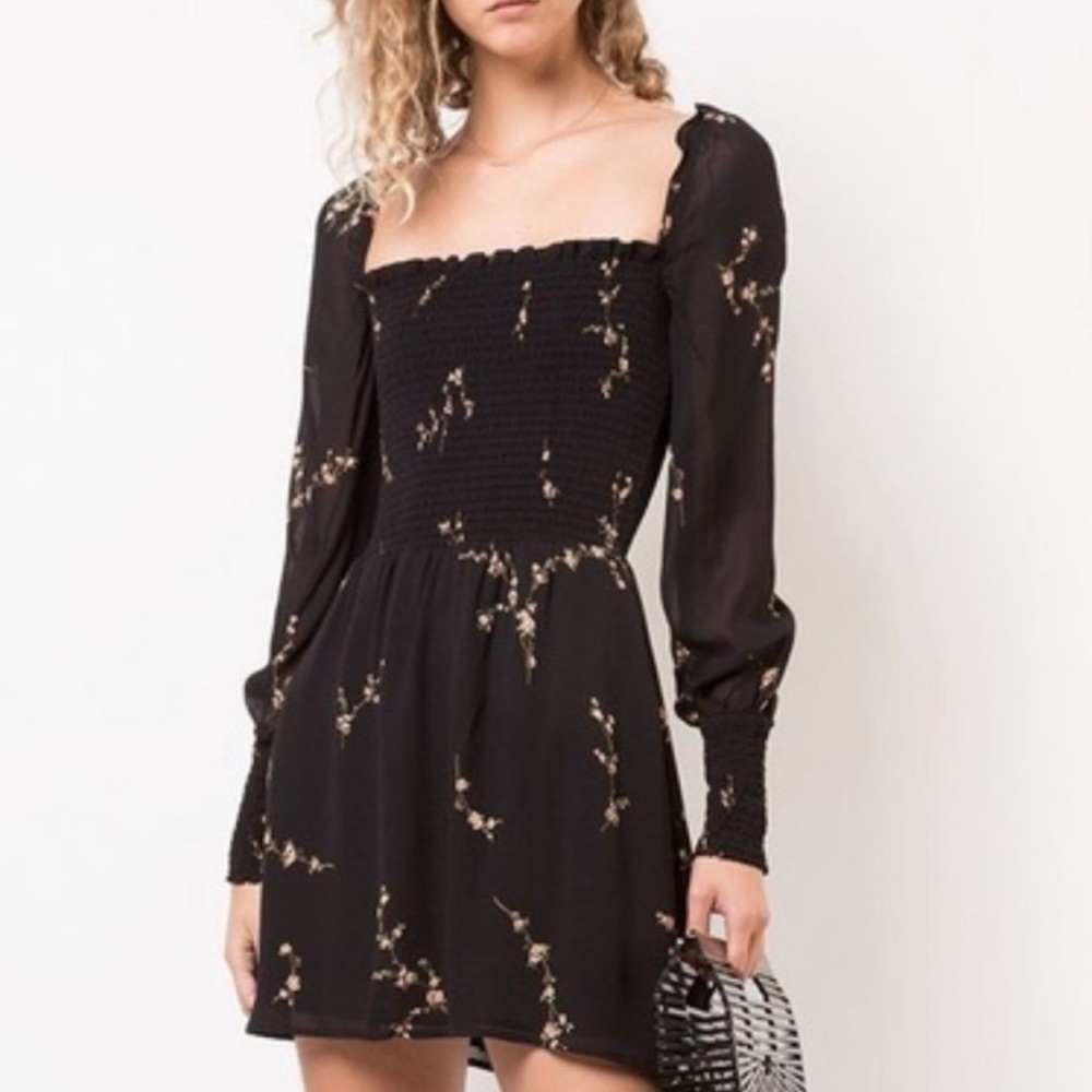 Reformation | Kelli Dress in Black with Pink floral, size small - Picture 3 of 14